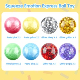 JOYIN Stress Press Balls, 24 Pack Relief Balls for Work Anxiety Relief Exercise Hand Flexibility Exercise Party Favors Anxiety Fidget Tension Anger