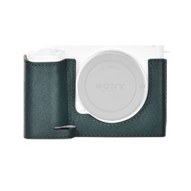 MUZIRI KINOKOO Sony ZV-E1 Case, Genuine Real Leather Half Case with Hand Grip for Sony ZV-E1/ZVE1 Camera - Protective Case with Bottom Opening Version - Green