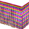 Allgala 2-Pack 29x108 Inch Metallic Foil Fringe Tinsel Table Skirts