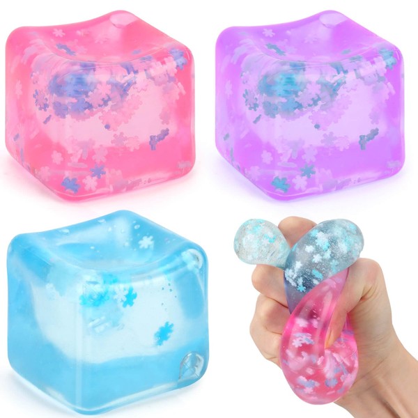 Gretex Ice Cube Fidget Toy for All Ages: 3 Pack