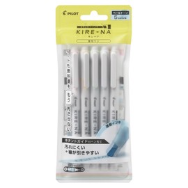 PILOT KIRE-NA Highlighter Set, Pastel 5 Colors, Chisel and Fine Tip, Quick-Dry Pigment Ink, SKIW-1-5C2