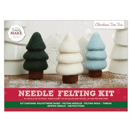 Simply Make Needle Felting Kit, Tree Trio, Multicoloured, Single Craft Kit, Needle Felting Kit with Felting Needles and Felting Wool, Ideal Needle Felting Kits for Beginners, Fun DIY Craft Kit