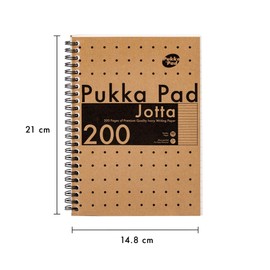 Pukka Pad, A5 Kraft Jotta Notebooks – Pack of 3 Twin-Wirebound Notebooks – 80GSM Paper with 8mm Lines - Features Microperforated Edges and 4-Hole Punch Margins