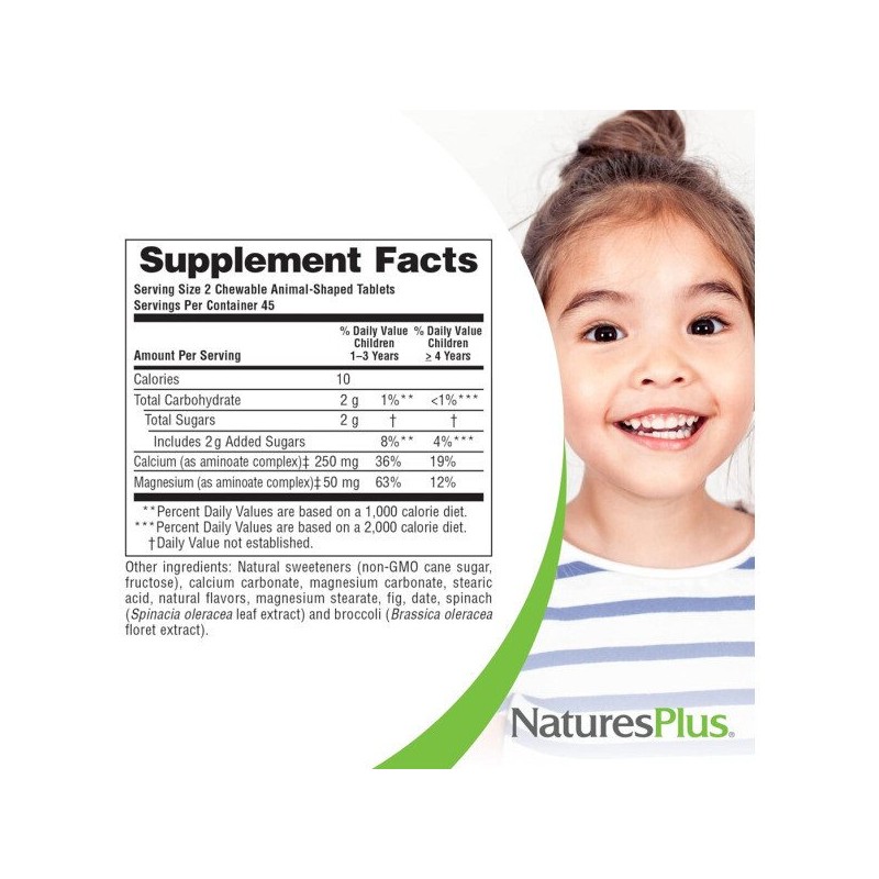 네이쳐스플러스 에니멀퍼레이드 어린이용 츄어블 칼슘 바닐라선데 맛 90정 Natures Plus