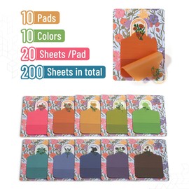 Mr. Pen- Transparent Bible Journaling Sticky Notes, 10 Pads, 200 Sheets, Botanical Design, Transparent Bible Sticky Notes with Stylish Protective Envelopes, Stocky Notes for Bible Journaling