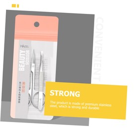 Beavorty 2sets Stainless Steel Eyebrow Trimmers Precision and Tweezers for Easy Grooming and Makeup Application Safe Closed Clamp Design for Daily Use