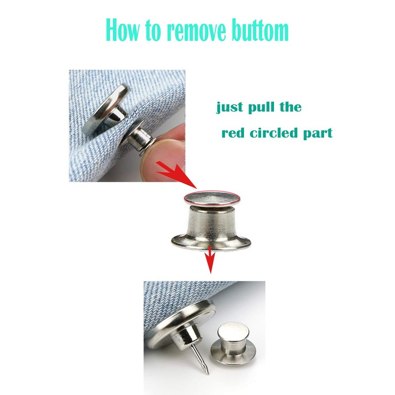 E-Uli Instant Buttons Replacement Removable Button 8 Pcs No Sew