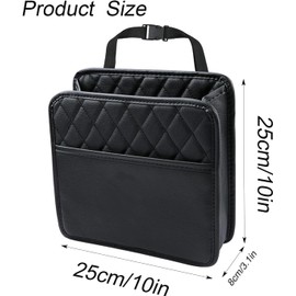 Coehaopike Car Seat Back Hanging Bag - Convenient Car Document Holder with Multi-Pocket Storage for Bottles, Travel Tidy Pouch, and Kids（black）