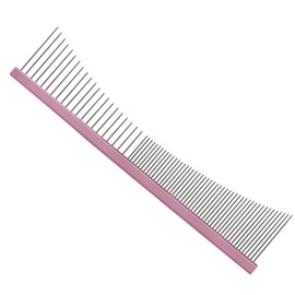 6.5 Inch Professional Concave Crescent Coarse Grooming Pet Comb Portable Wide/Fine Tooth Comb for Dogs & Cats Face & Chin Removing Tangles, Knots,Flea,Undercoat,and Excess Hair,Rounded Corners Design