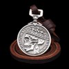ODETOJOY Antique Brzone Leather Skull Necklace for Men Classic Coin