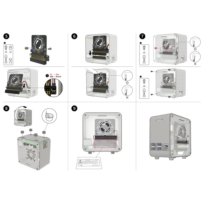 ElectroCookie Raspberry Pi 4 Case, Aluminum Mini Tower Case with