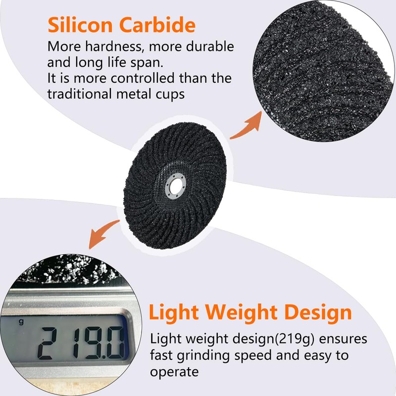 HONGUIS 7" x7/8" Concrete Grinding Disc, 16 Grit SiC Stone