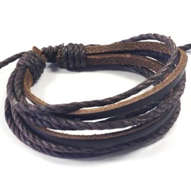 Wrapables Leather Brown Adjustable Bracelets