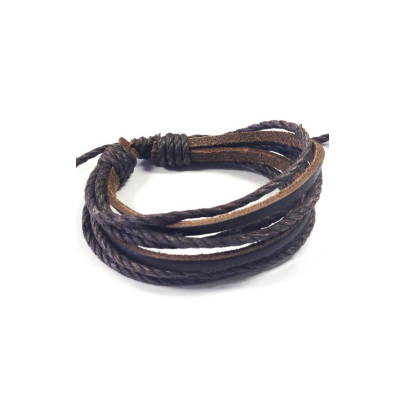 Wrapables Leather Brown Adjustable Bracelets