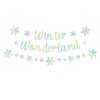 Holographic Winter Wonderland Banner, Iridescent Snowflake Garland Banner for Christmas