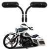 DREAMIZER Black Motorcycle Universal Oval Rear View Side Mirrors Compatible
