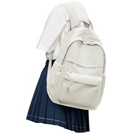 VECAVE School Backpack Beige College High School Bags backpack for Boys Girls Teens Waterproof Bookbag Casual Lightweight Travel Rucksack Daypack Backpacks for Men Women