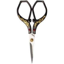 JubileeYarn Gold Dragon Relief w/Red Crystals Embroidery Craft Scissors - Black - 1 Scissor
