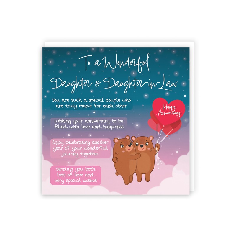 Hunts England - Daughter & Daughter-in-Law Anniversary Card - Starry