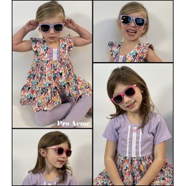 Pro Acme Kids Sunglasses Polarized TPEE Rubber Flexible Shades for Girls Boys Age 2-6(Black)