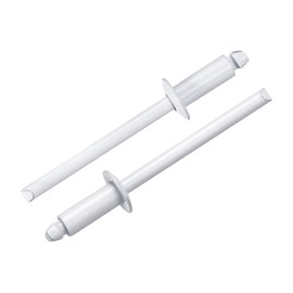 sourcing map 50Pcs 5/32"x3/8" Aluminum Blind Rivets, Aluminum Grip and Steel Mandrel, Dome Head Long Split Rivets for Metal, Furniture, Automotive, White