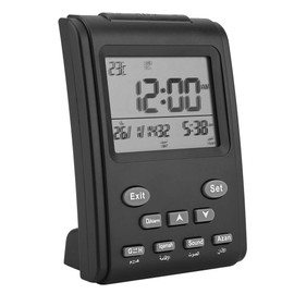 Jiawu Azan Alarm Table Clock, Islamic Automatic Prayer Clock, Digital Muslim Athan Prayer Clock, Ramadan Gift Prayer Alarm Clock for All Prayers Qibla Direction