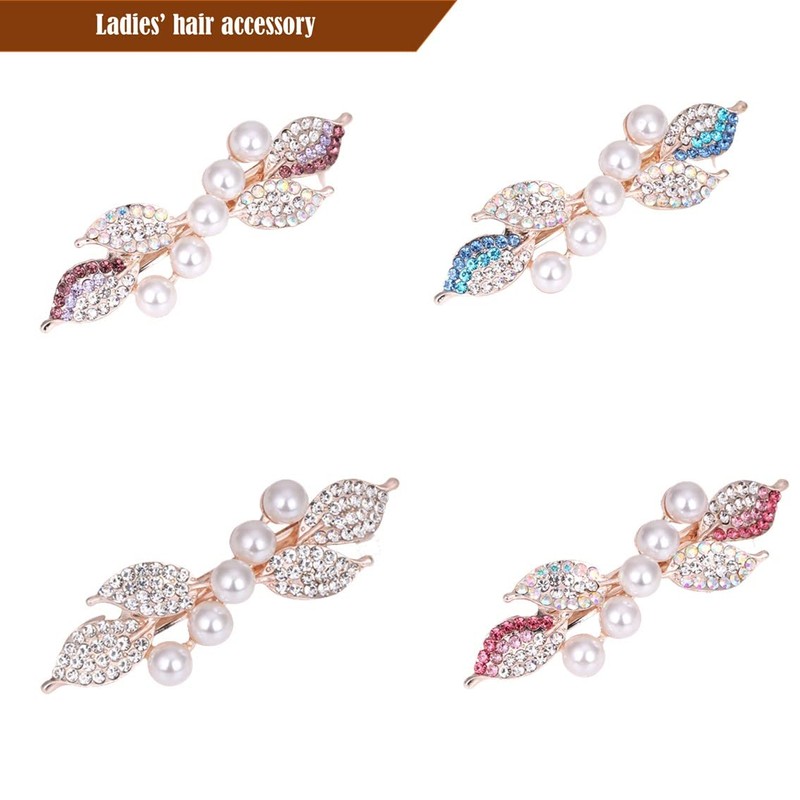 Riggle Barrette, Clip, Hair Ornament, Glitter, Cute, Faux Pearl, Blue