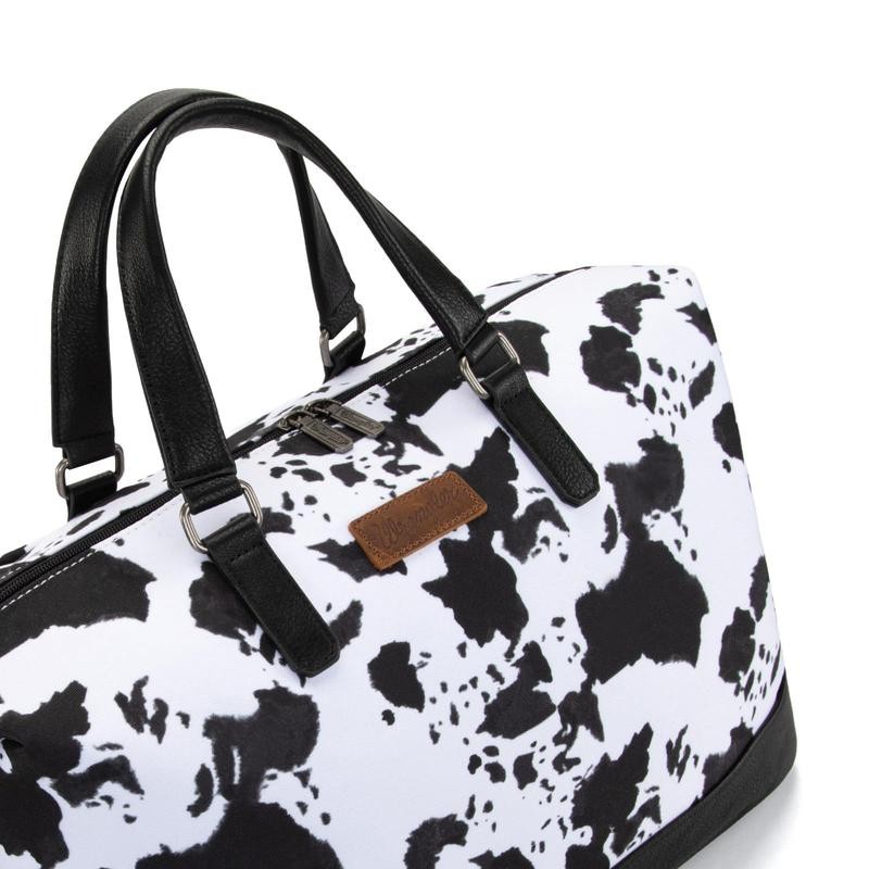 Wrangler Travel Duffle Bag for Women Oversized Cow Print Weekender