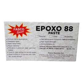 Fasco Epoxo-88 | 6min Set Epoxy Paste Superflex Adhesive Glue Grey 7oz Tube kit