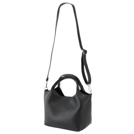 SH Leder Sophia G684 Women's Genuine Leather Handbag with Shoulder Strap and Inner Pocket Elegant Handbag Crossbody Bag for Everyday and Office 28 x 18 cm, black, L