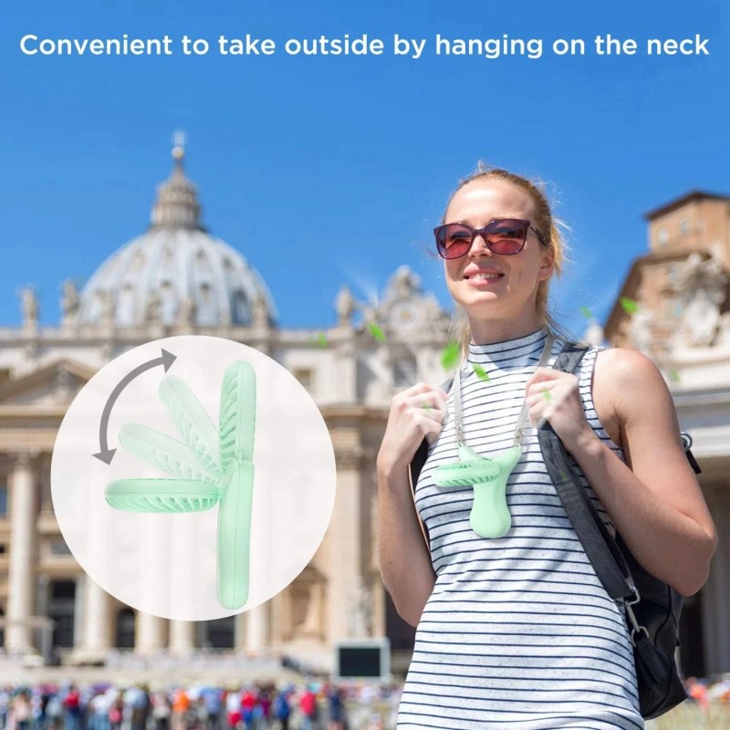 OUTXE Necklace Mini Fan – 3000mAh Hands-Free & Foldable Cooling
