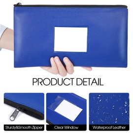 30 Pieces Money Bank Bag with Zipper Money Pouch for Cash 11 x 6 Inch Security Bank Deposit Bag with Clear Window Leatherette Money Cash Coin Wallet Bag (Multicolor)