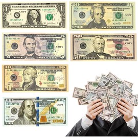 Dollar Play Money (150 Notes, 6 Different Values) - Dollar Props, Play Money Notes, Dollar Notes, Prop Money Play Money Children's Banknotes for Children, Shopping for Counting and Financial Education