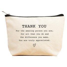 Thank You Gifts for Teacher,Neighbor,Doctor,Nurse,Colleague,Co-worker,Boss,Best Friends-Appreciation Gift,Leaving Farewell Thanksgiving Christmas Gifts-Makeup Bag Gifts,Cosmetic Pouch,Travel Case