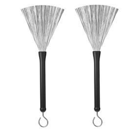 1 Pair Drum Brushes Retractable Wire Brushes with Rubber Handles Brush Drum Sticks Percussion Accessories for Cajon Jazz Acoustic Rock