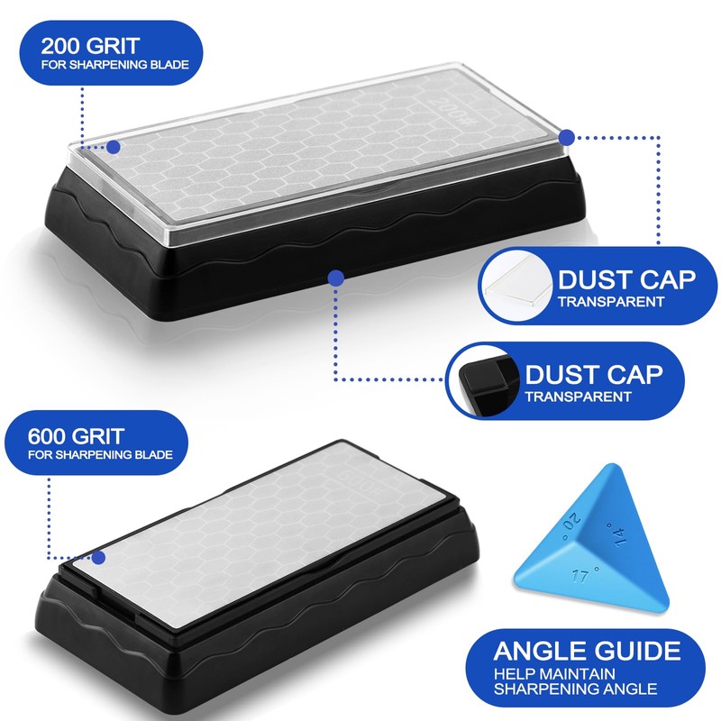 Double-sided Diamond Sharpening Stone,Knife Sharpening Stone with Extra Fine 600/Coarse
