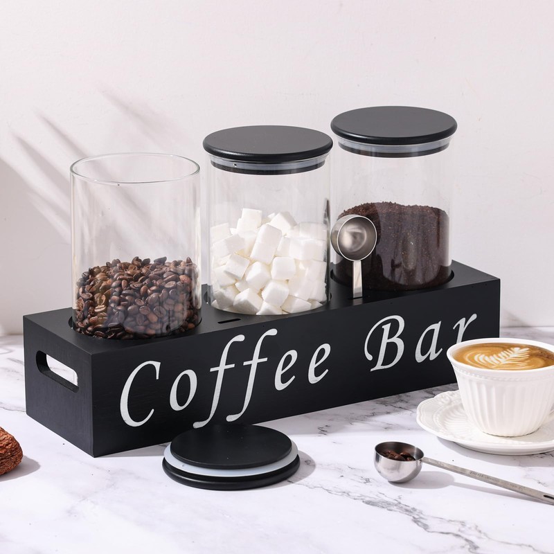 ZOMUIA Glass Coffee Containers Airtight Coffee Bean Storage Jars with