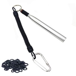 Wacky Worm Fishing Tool 300 Pieces Worm O Rings Set - Wacky Rig Ring Tool Fishing Bait Rigs, Fishing Accessories for Senko Stick Baits (Silver)