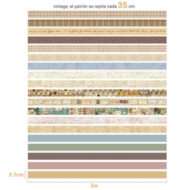 20 Rollos Juego de Cinta Washi, Cinta Decorativa de Color y Papel, Cinta Washi Decorativa con Diseño Floral, Washi Tape para Álbumes de Recortes, Embalaje de Regalo, Manualidades Diarios （vintage）