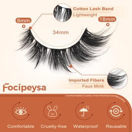 Focipeysa Spike Lashes Pack Wispy False Eyelashes Volume Faux Mink Lashes 18mm Natural Look False Lashes Short Strips Lashes by Focipeysa