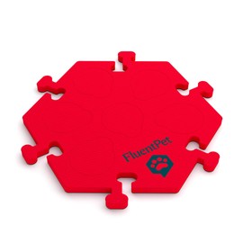 FluentPet HexTile - Red | Accessory Dog and Cat Button Learning Kits | Can Hold Up to 6 Buttons | Soft, Durable, and Non-Slip | Gift for Pet Lovers | Comes in 12 Colors