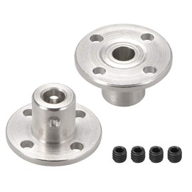 TA-VIGOR Rigid Flange Coupling 5mm Inner Dia, Motor Guide Shaft Coupler H12xD10mm Motor Connector for DIY Parts, 2Pcs