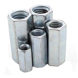 5pcs M6 x 1 x 30mm Long Rod Coupling Hex Nut Connector Zinc Plated