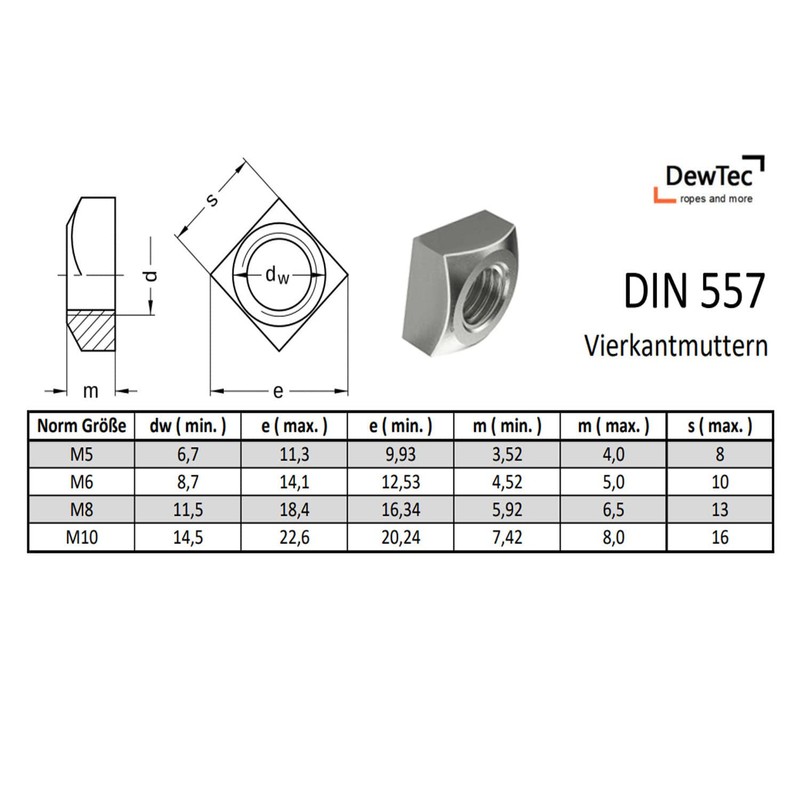 Pack of 10 – M8 – Square Nut Square Nut
