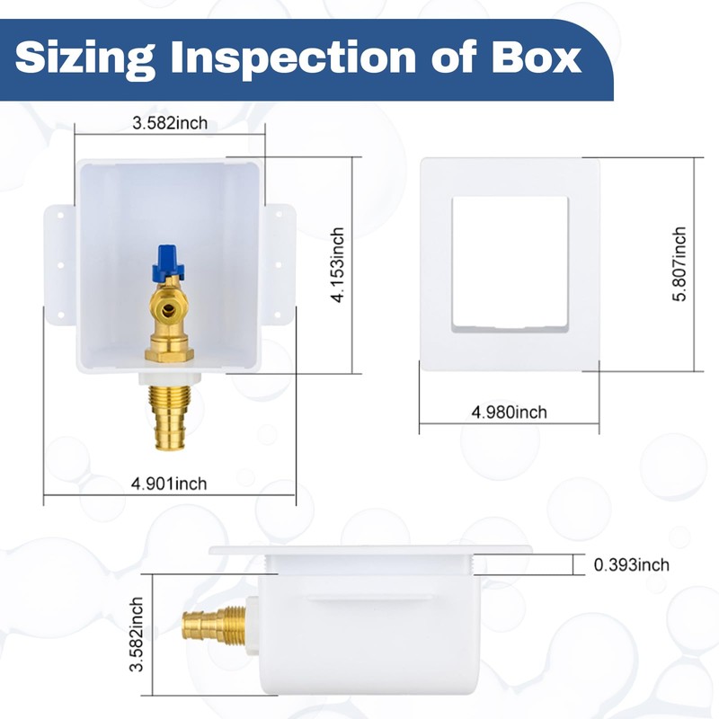 2-PACK GUOFIS Ice Maker Outlet Box,1/2" PEX-A Expansion Inlet x