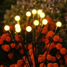 Solar Glow Firefly Lights: 4-Pack 32 LED Garden Illuminators, Dance with The Breeze, Weatherproof Solar-Powered Outdoor Decor, Perfect for Festive Nights, Holiday Lights, Walkways & Vibrant Gardens