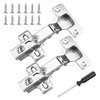 2pcs Soft Close Cabinet Hinge,Cupboard Door Hinges,110 Degree Full Overlay
