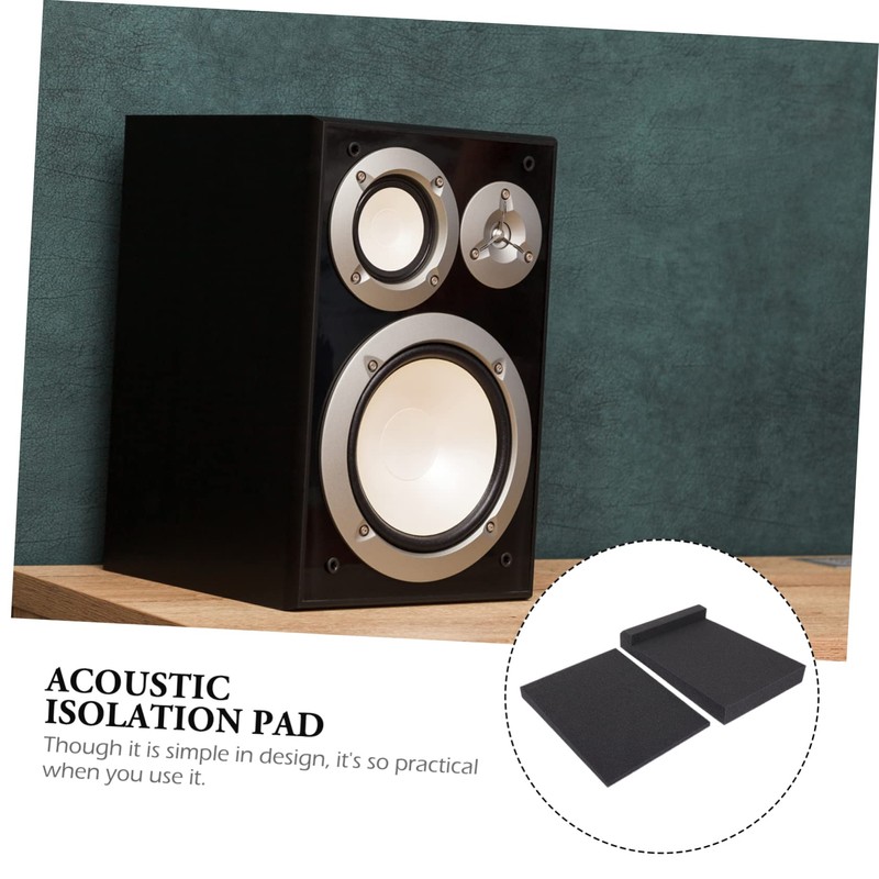 Kisangel 1 Set Acoustic Isolation Pads for Speakers Soundproof Sponge