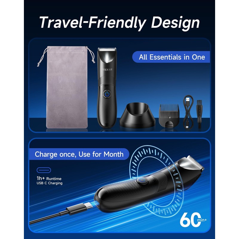 Manscape Trimmer for Men - No Nicks Electric Razor-Shaver for