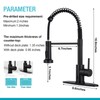 DJS Touchless Kitchen Faucets with Pull Down Sprayer Matte Black